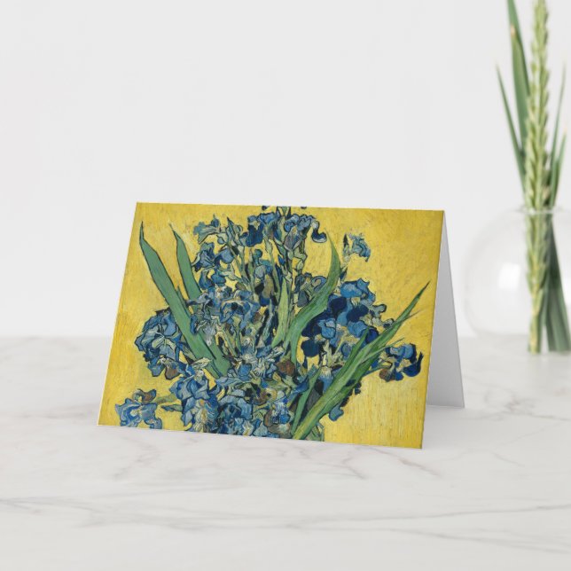 Cartão Vase with Irises by Van Gogh - Still Life (Frente)