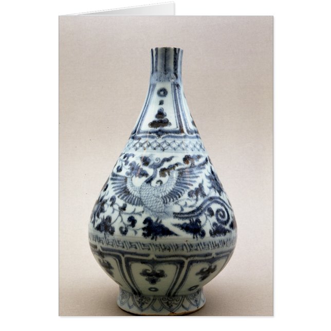 Cartão Vaso azul e branco, Dinastia Yuan (Frente)