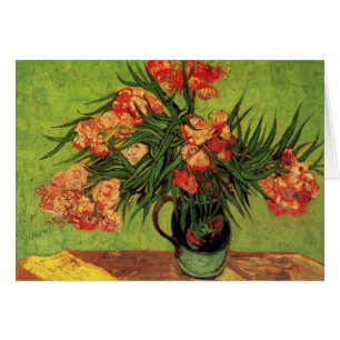 Cartão Vaso com Oleandros e Livros por Vincent van Gogh