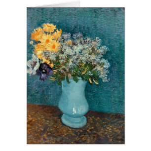 Cartão Vaso das flores, 1887 de Vincent van Gogh