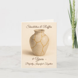 Cartão vaso de aniversário de 9 anos de casamento