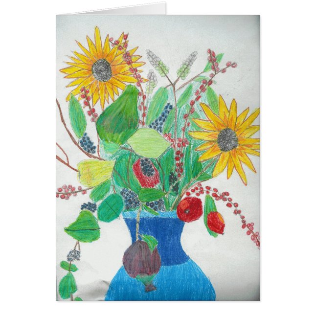 Cartão Vaso de flor por Lauren (Frente)