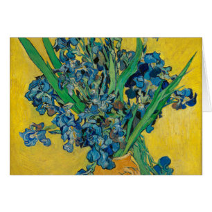 Cartão Vaso de Van Gogh com Íris Impressionismo Clássico
