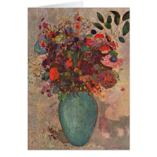 Cartão Vaso Turco de Odilon Redon, Arte de Flores Vintage