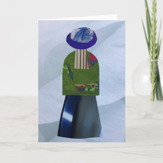 Cartão Vazio Azul da Mãe de Colagem Única Terra