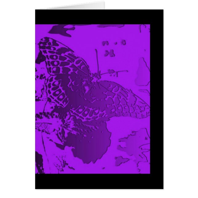 Cartão Vazio - borboleta no roxo (Frente)