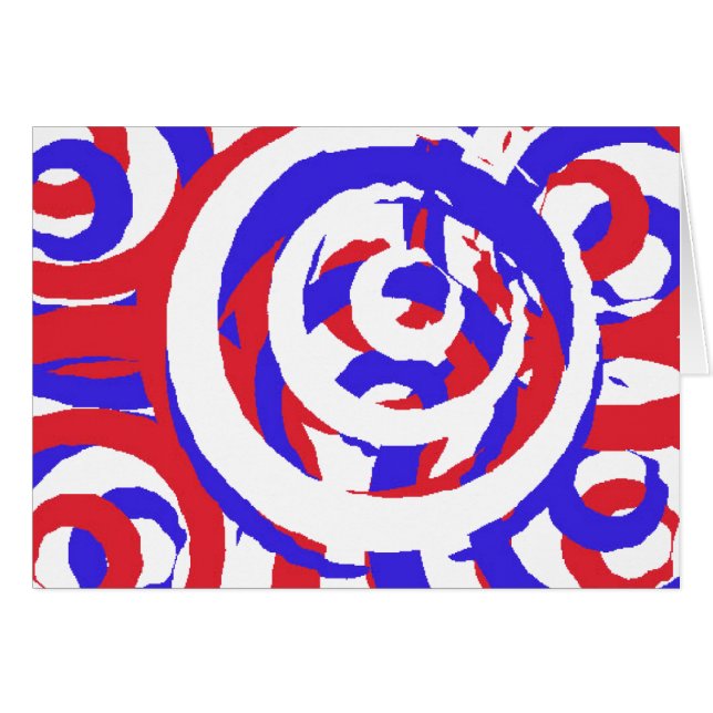 Cartão Vazio branco-vermelho e azul (Frente Horizontal)