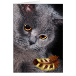 Cartão Vazio Britânico de Pintura do Piso de Cabelo Curto