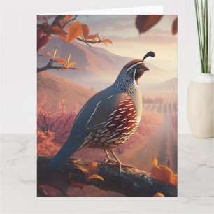 Cartão Vazio California Quail Bird Art Willife Nature