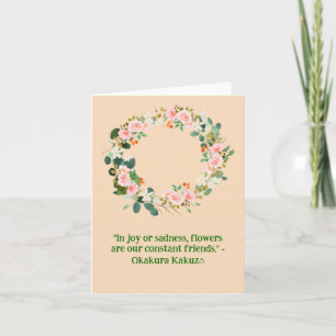 Cartão Vazio Cor-de-rosa dos Sangue do Jardim Floral