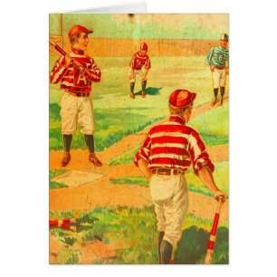 Cartão Vazio da arte do vintage do jogo de basebol do