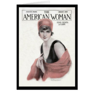Cartão vazio da mulher do americano do vintage