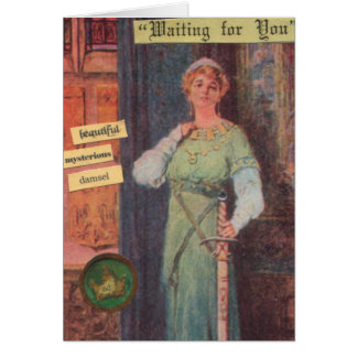 Cartão vazio da mulher medieval misteriosa