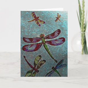 Cartão Vazio da placa de saudação Dragonfly