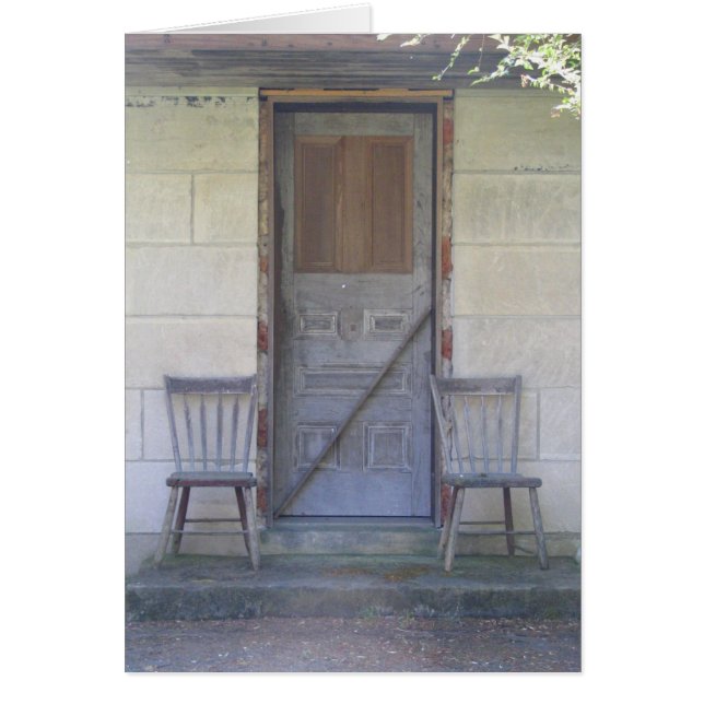 Cartão vazio da porta azul velha (Frente)