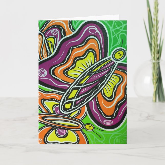 Cartão vazio das borboletas felizes (Frente)