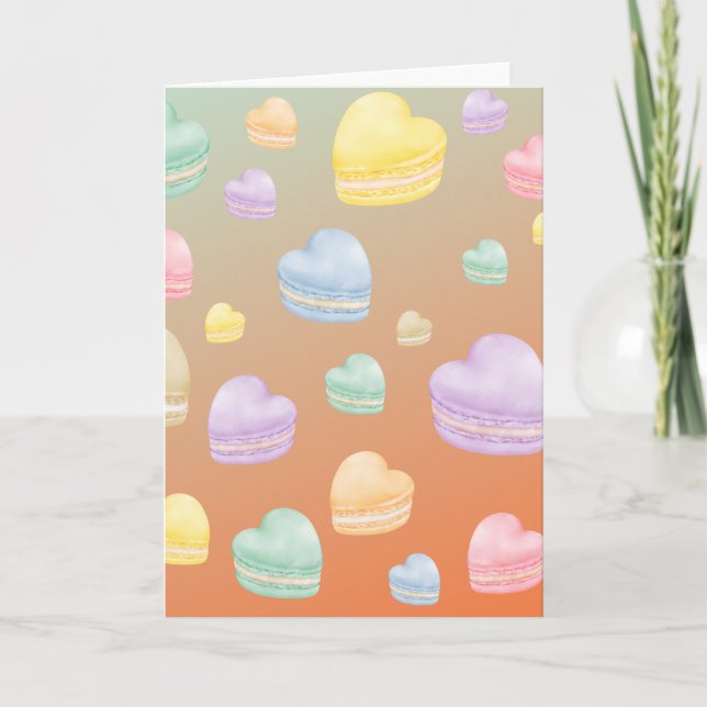 Cartão Vazio das Macarões do Coração (Frente)