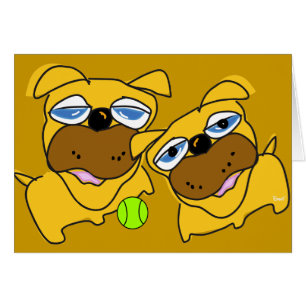 Cartão vazio de bola de tênis do jogo dos cães