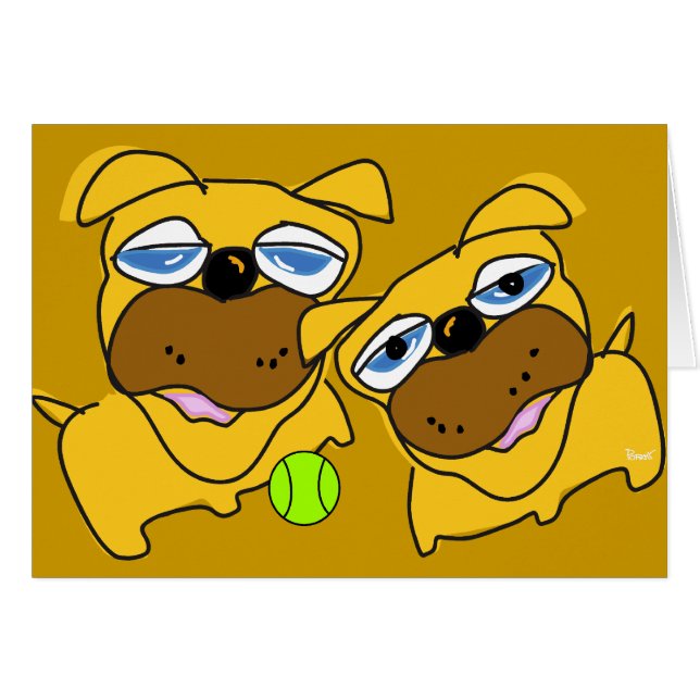 Cartão vazio de bola de tênis do jogo dos cães (Frente horizontal)