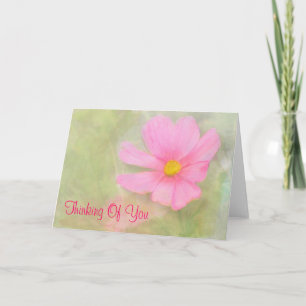 Cartão Vazio De Cosmos Rosa Pensando Em Você