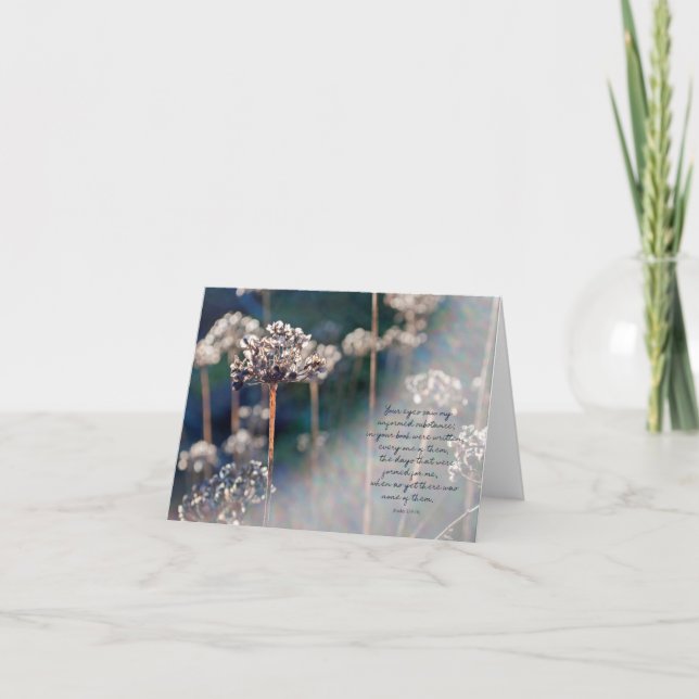 Cartão Vazio De Placa De Encorajamento Psalm 139:16 (Frente)