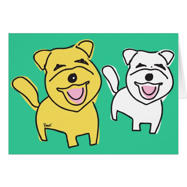 Cartão vazio de riso dos cachorrinhos (Frente horizontal)