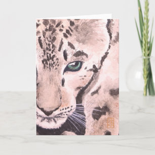 Cartão Vazio de Vignette Leopard Watercolor