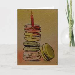 Cartão vazio do aniversário de Macaron