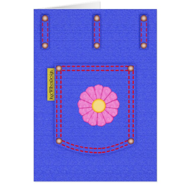 Cartão vazio do bolso de jeans da sarja de Nimes (Frente)