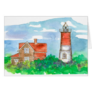 Cartão Vazio do esboço do farol de Cape Cod