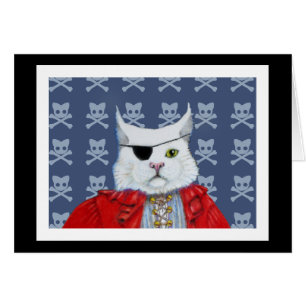 Cartão vazio do gato do pirata