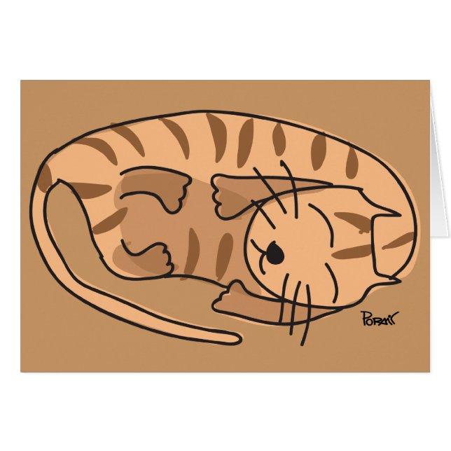 Cartão vazio do gato sonolento (Frente horizontal)