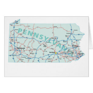 Cartão vazio do mapa de Pensilvânia