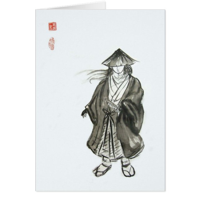 Cartão vazio do samurai do lobo solitário (Frente)