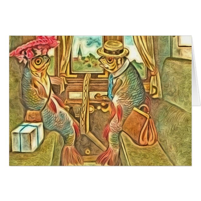 Cartão Vazio do viagem dos peixes dentro de todas as (Frente Horizontal)