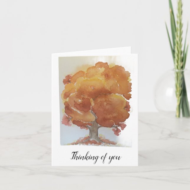 Cartão Vazio dobrado cor-de-laranja-acastanhada (Frente)