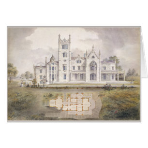 Cartão Vazio Elegante de Aquarela de Arquitetura Românti