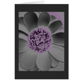 Cartão Vazio - flor no carvão vegetal & no roxo