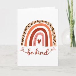 Cartão Vazio Inspiron Be Kind Boho Rainbow Cheetah