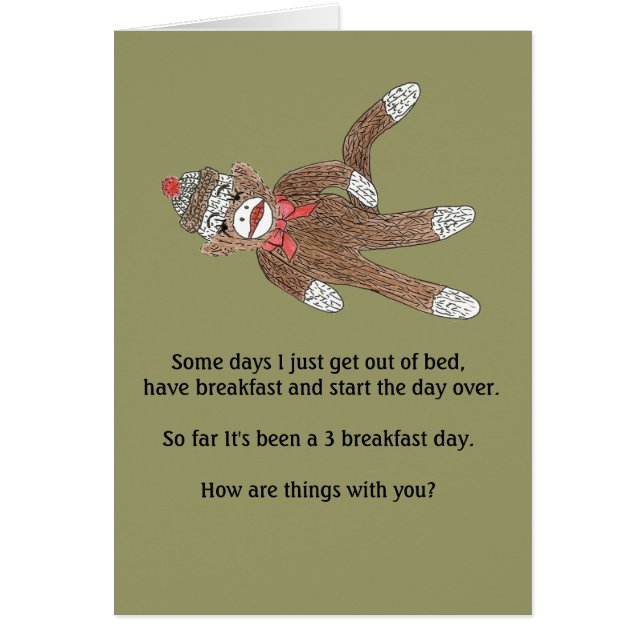 Cartão Vazio Macaco Sock InsideCard (Frente)