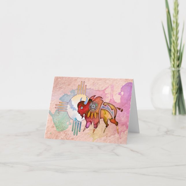 Cartão Vazio Notecard do búfalo do espírito (Frente)