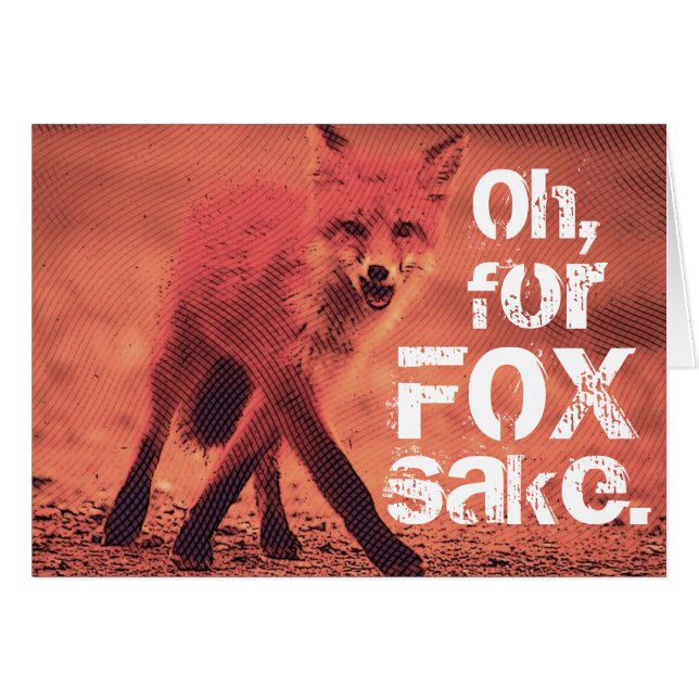 Cartão Vazio Oh, Para FOX Sake Sassy Red Fox (Frente Horizontal)
