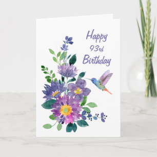 Cartão Vazio Personalizado 93º Aniversário da Flor Humm