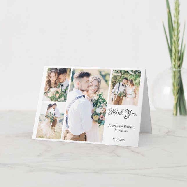 Cartão Vazio Quatro Casamento Fotográfico Dobrando Obriga (Frente)