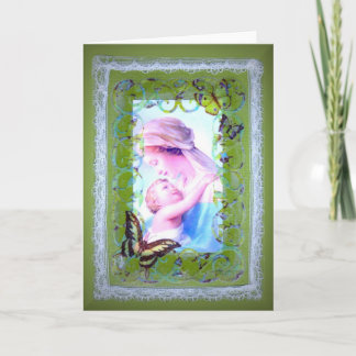 Cartão Vazio religioso Madona e Criança