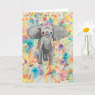 Cartão Vazio - Saudação Placa de elefante vibrante - Ar