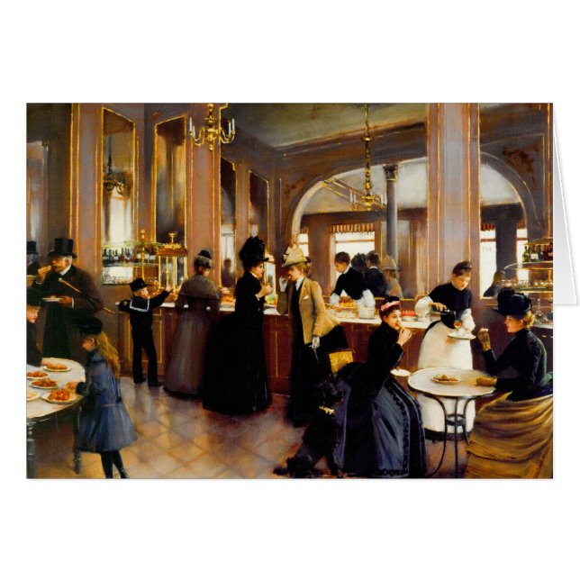 Cartão Vazio Vintage Paris Paery Shoppe (Frente horizontal)