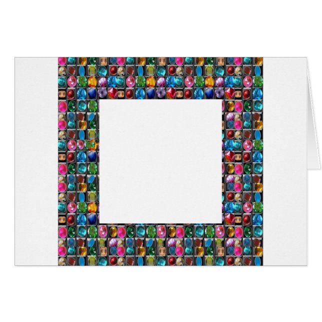 CARTÃO VAZIOS DE CRISTAL DO QUADRO DA PÉROLA DA GEMA: DIY (Frente Horizontal)