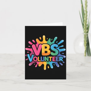 Cartão Vbs voluntário gravata tingimento colorido bíblia