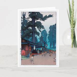 Cartão Veado do Santuário de Kasuga, Hiroshi Yoshida